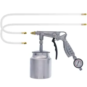 TCP Global Air Rust Proofing and Undercoating Gun with Gauge & Suction Feed Cup, 2 Wands - 22" Long Flexible Extension Wand Multi-Directional Nozzle