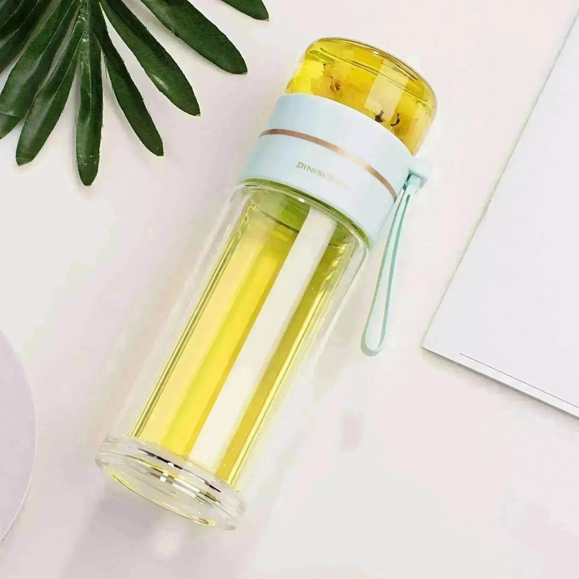 Tea Infuser Filter Separation Double Wall Glass Bottle