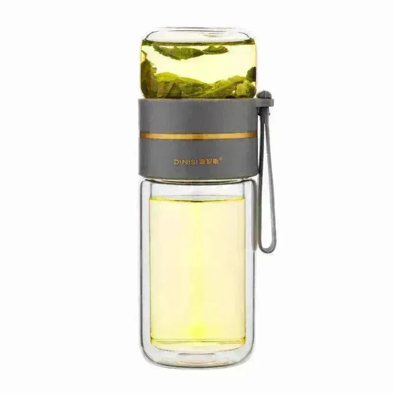 Tea Infuser Filter Separation Double Wall Glass Bottle