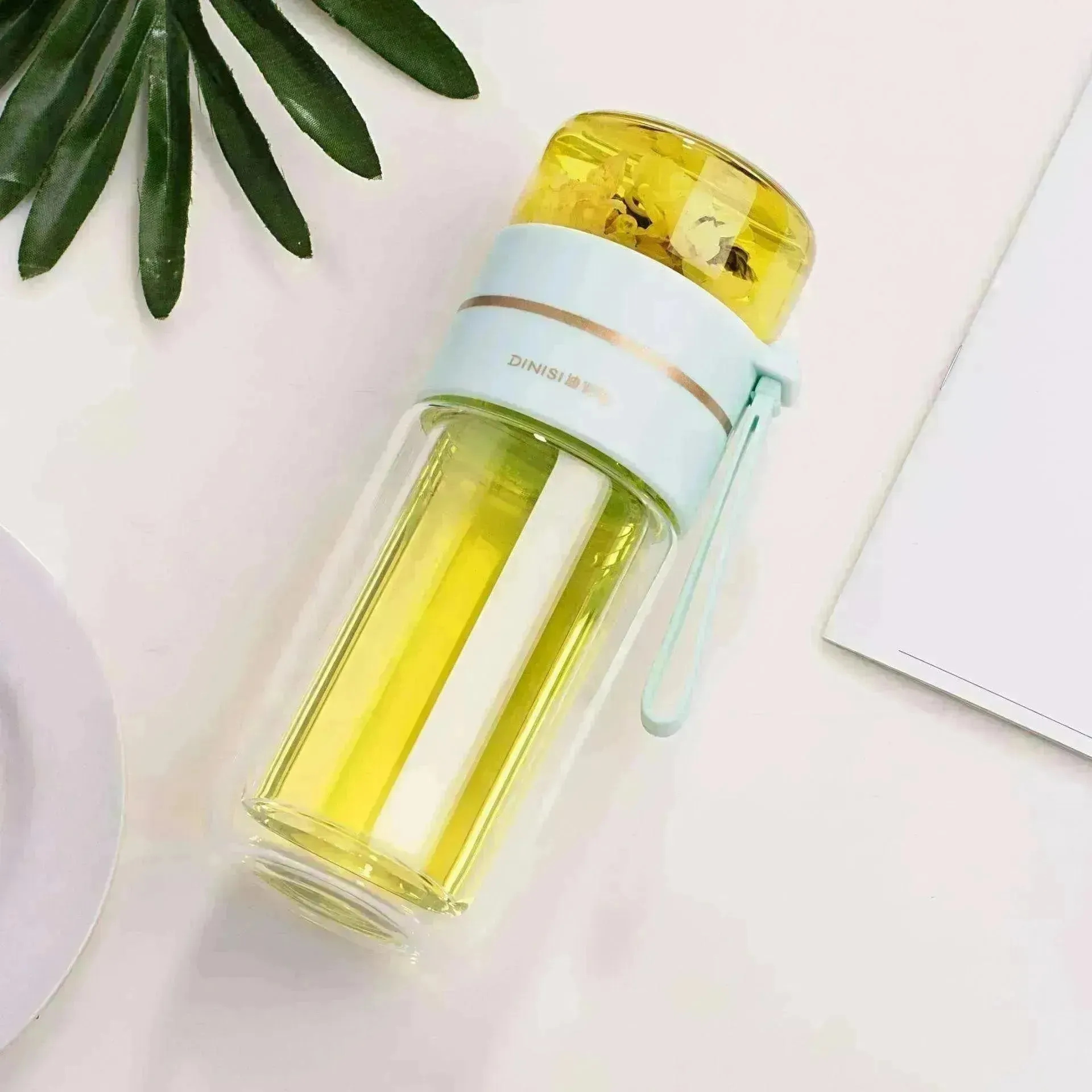 Tea Infuser Filter Separation Double Wall Glass Bottle