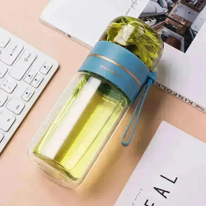 Tea Infuser Filter Separation Double Wall Glass Bottle