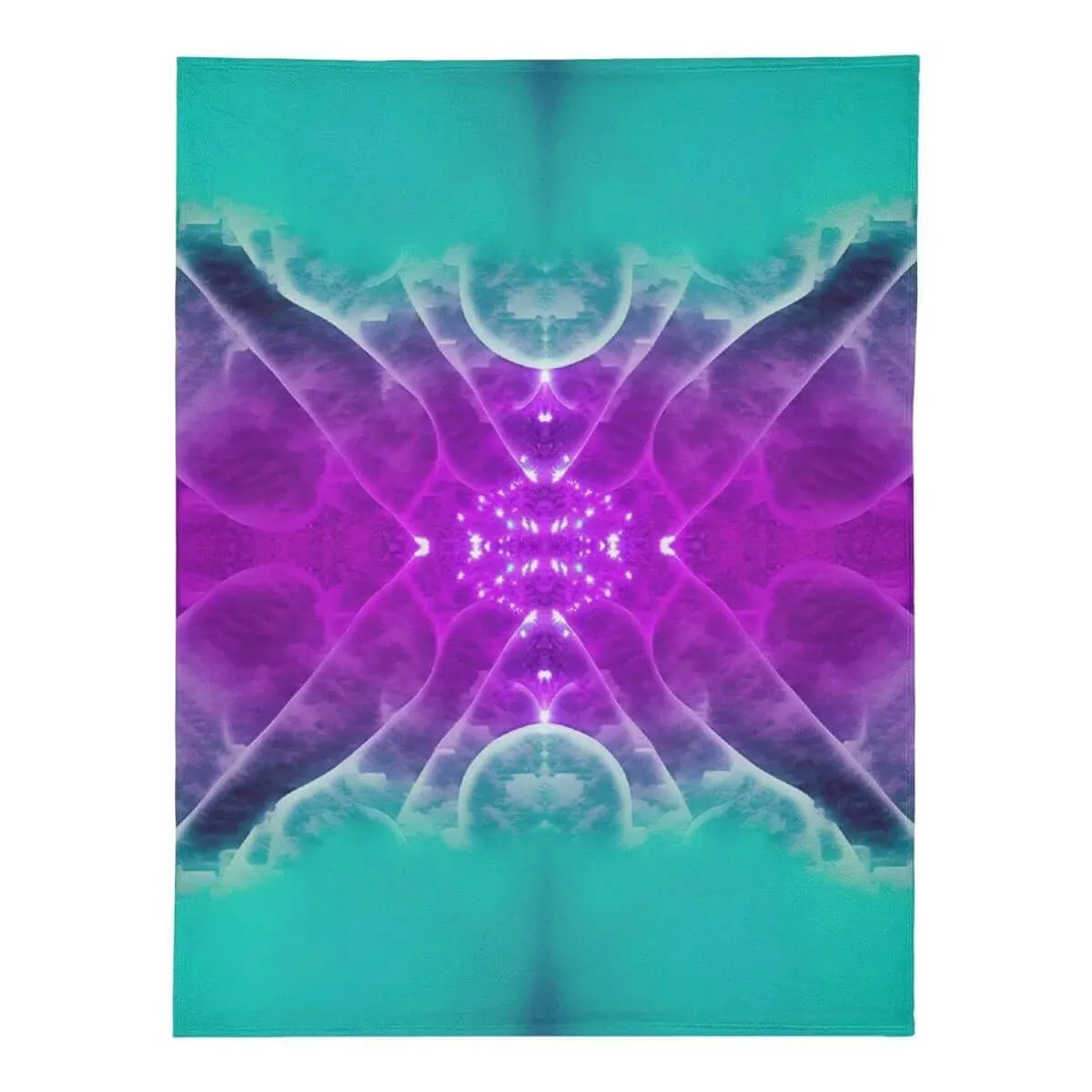 Teal Purple Premium Fleece Blanket,