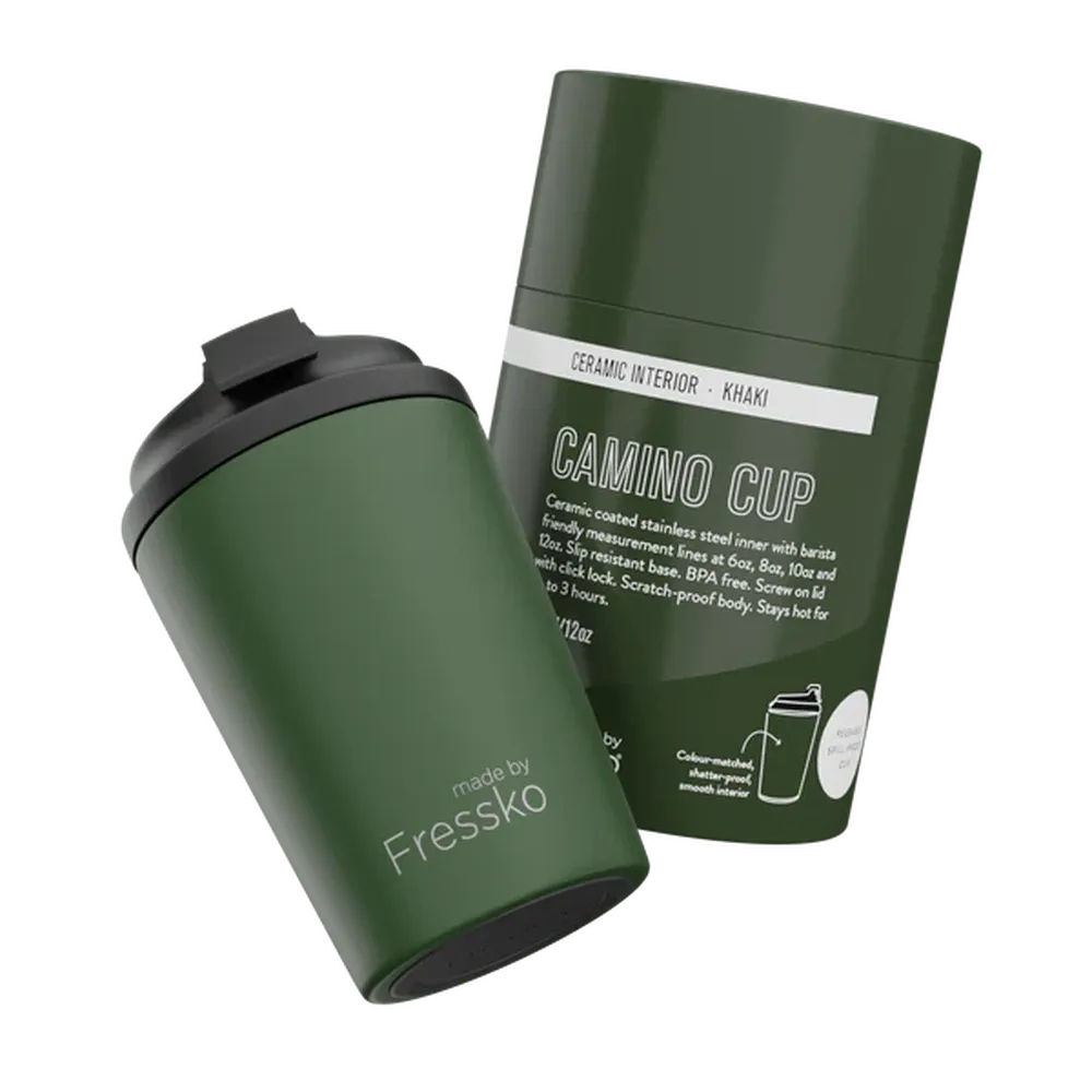 The 'Camino' Ceramic Lined 12oz Insulated Coffee Cup, by Fressko