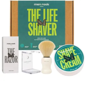 The Life Shaver Sicilian Lime zestaw krem do golenia 100ml   pędzel do golenia   stojak na pędzel   maszynka do golenia   ostrza maszynki do golenia