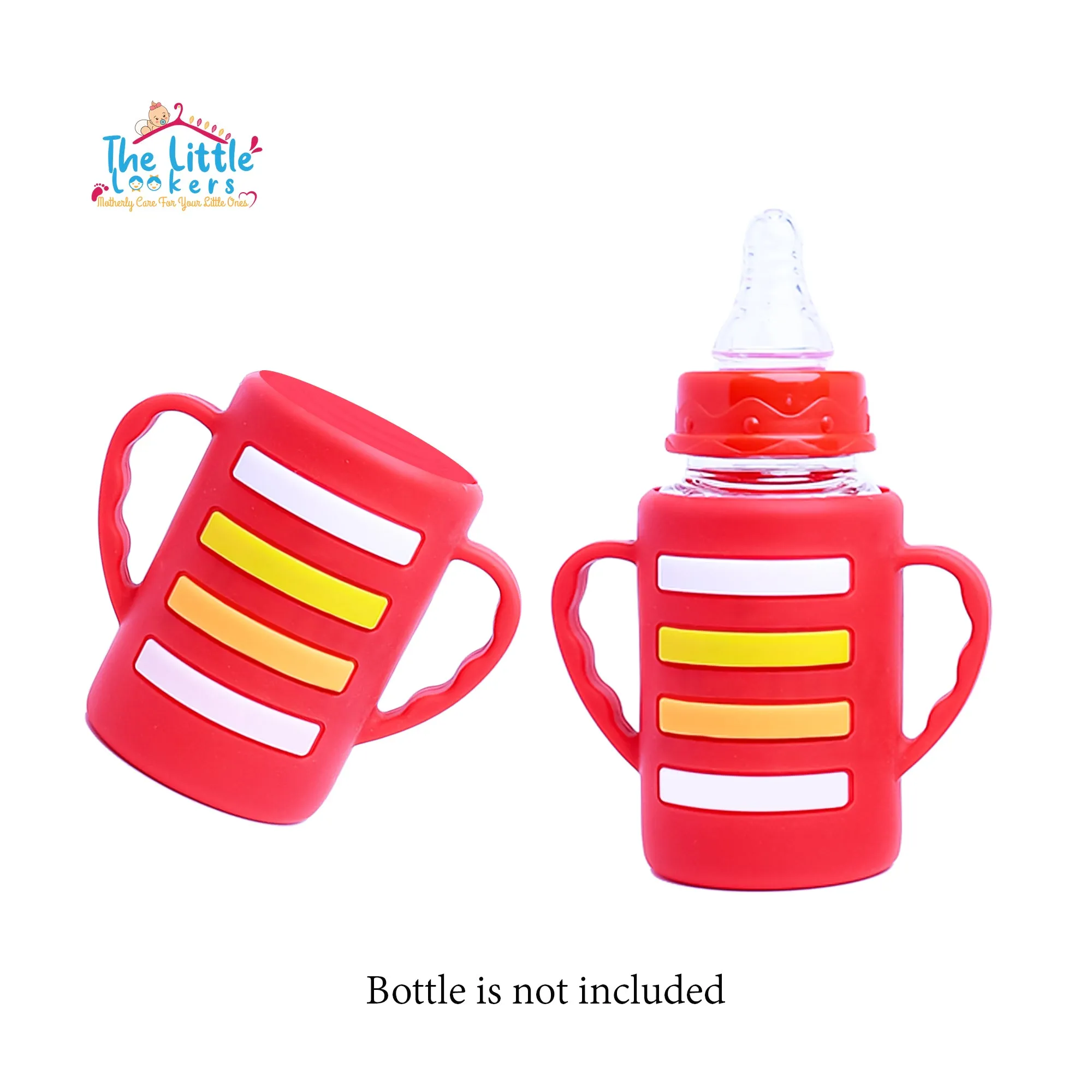 THE LITTLE LOOKERS Baby Bottle Cover with Handle/ Silicone Warmer Cover for Baby/Newborn/Infants/Toddlers-120ml & 240ml Combo ( Pack of 2)