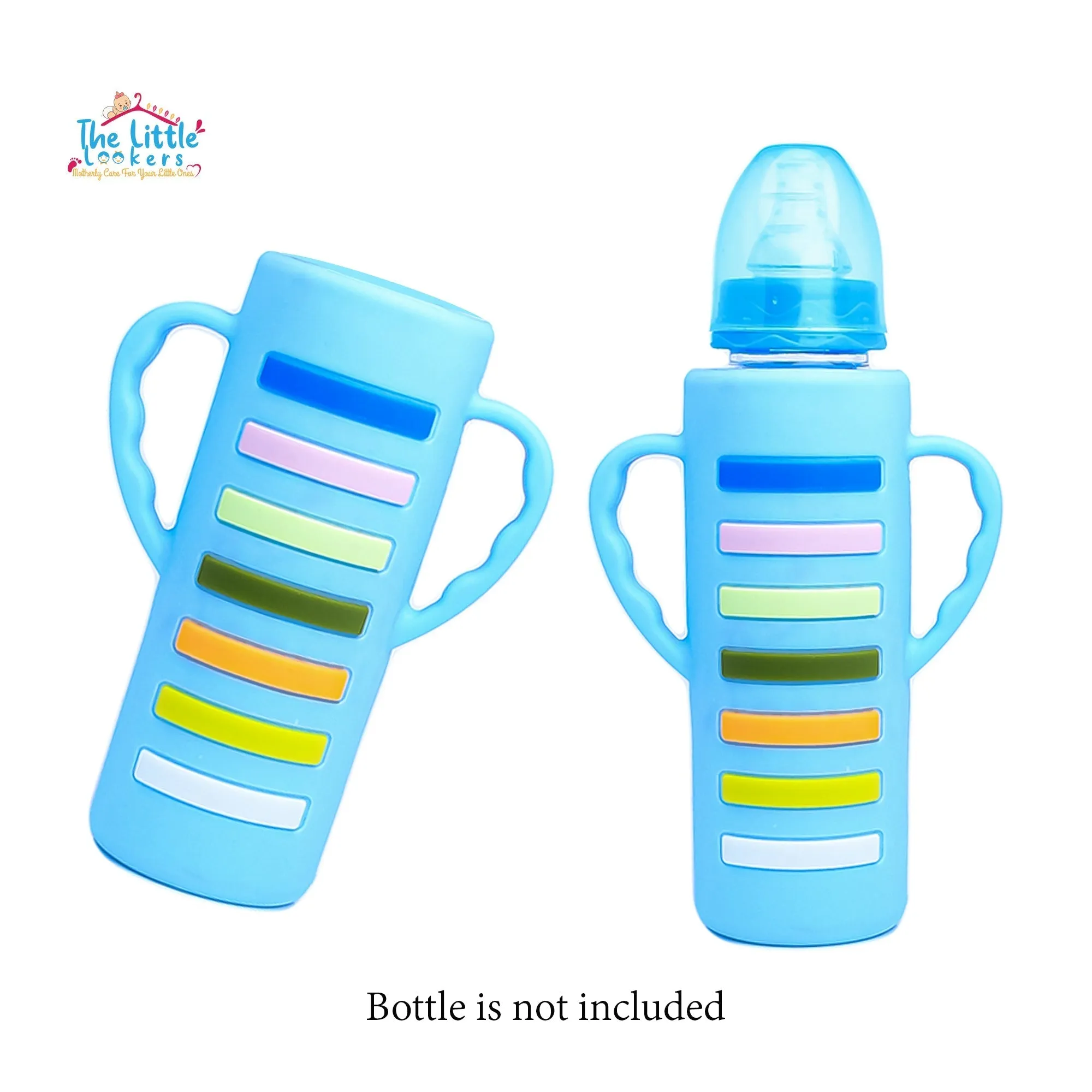 THE LITTLE LOOKERS Baby Bottle Cover with Handle/ Silicone Warmer Cover for Baby/Newborn/Infants/Toddlers-120ml & 240ml Combo ( Pack of 2)