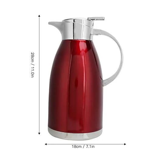 Thermal Coffee Carafe, Isosteel Vacuum Jug, Vacuum Insulation Kettle Insulated Vacuum Flask for Milk Tea Coffee,Tea,Beverage(red)'