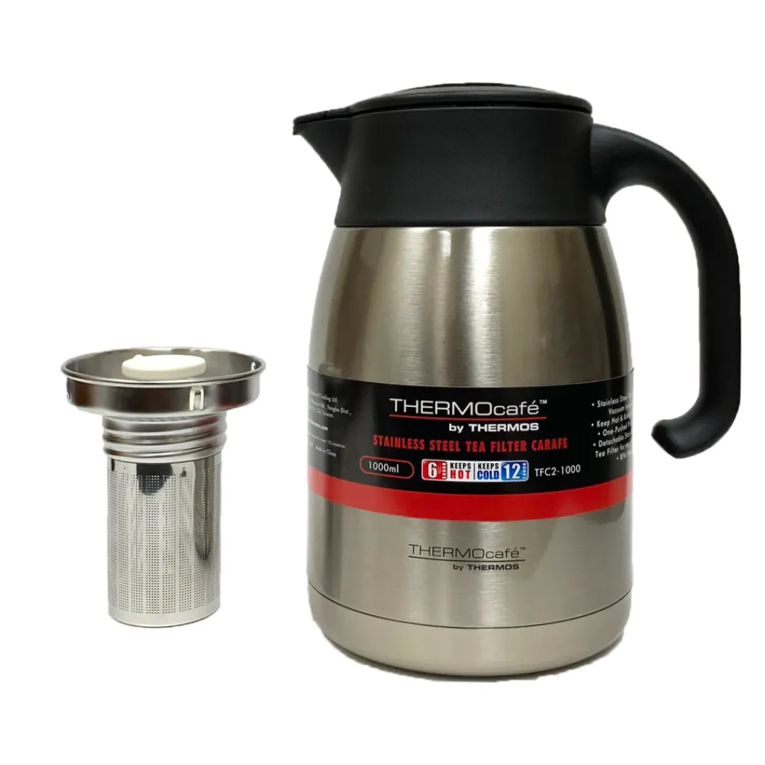 Thermos膳魔师 1L带滤网保温壶 S/S Wide Mouth Carafe Tea Pot w/Tea Filter