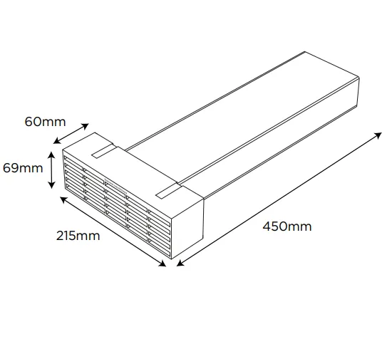 Timloc Adapt-Air Rectangular Single Airbrick Kit 450mm x 100mm x 54mm