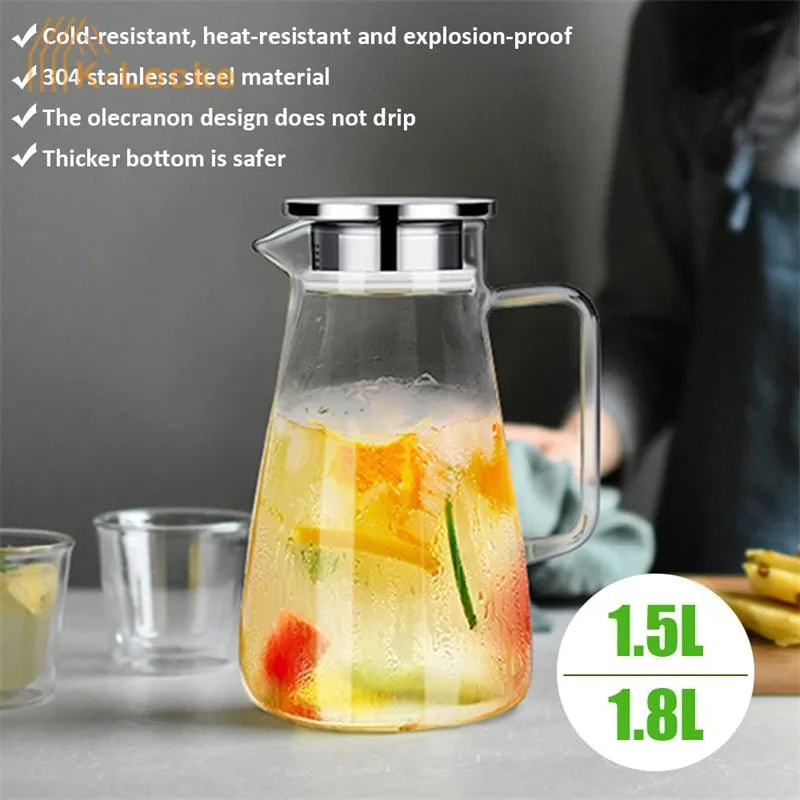 Transparent Glass Kettle with Large Capacity for Tea and Coffee