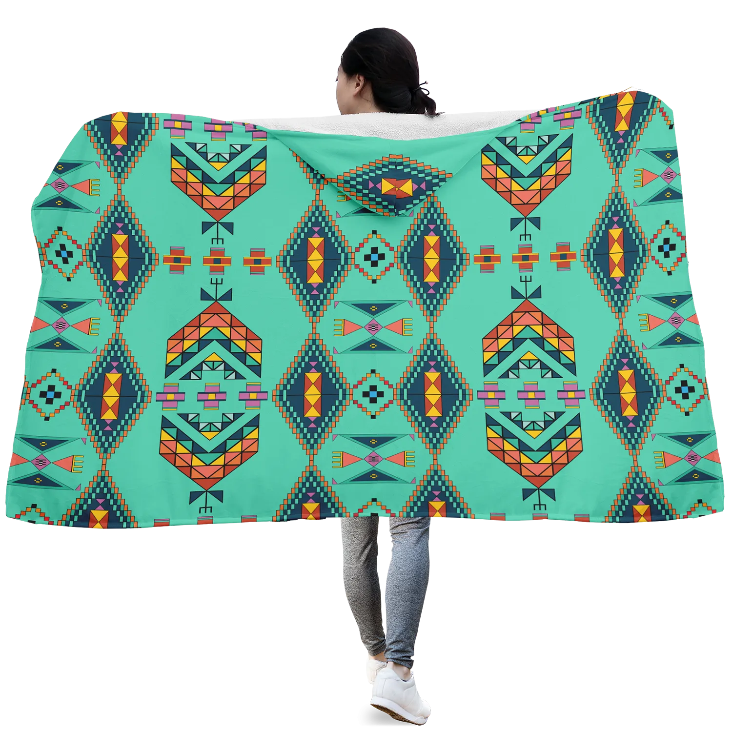 Travois Tipi Smoky Sky Hooded Blanket