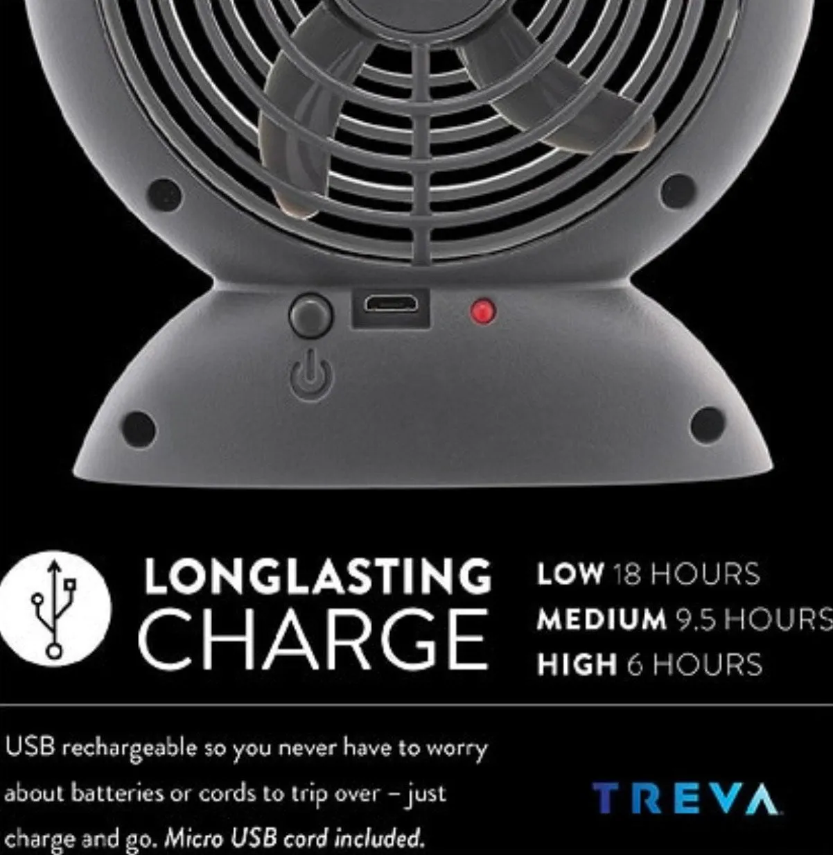 TREVA 3.5" Rechargeable Puck Fan