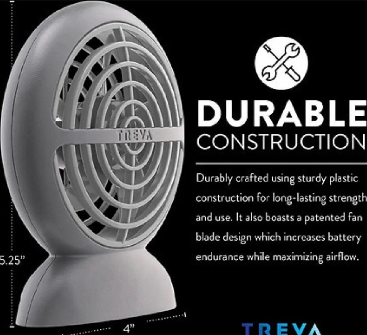 TREVA 3.5" Rechargeable Puck Fan