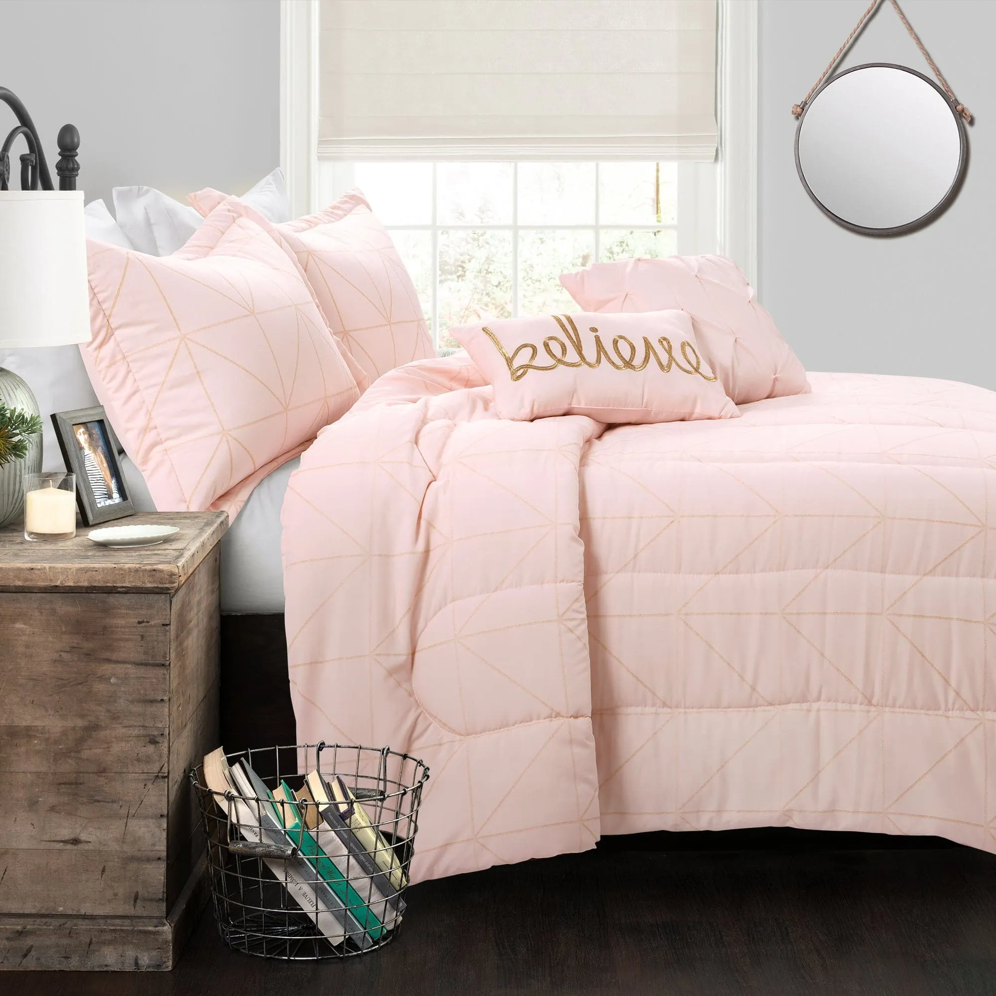 Trio Geo Metallic Print Comforter Set