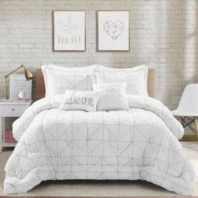 Trio Geo Metallic Print Comforter Set