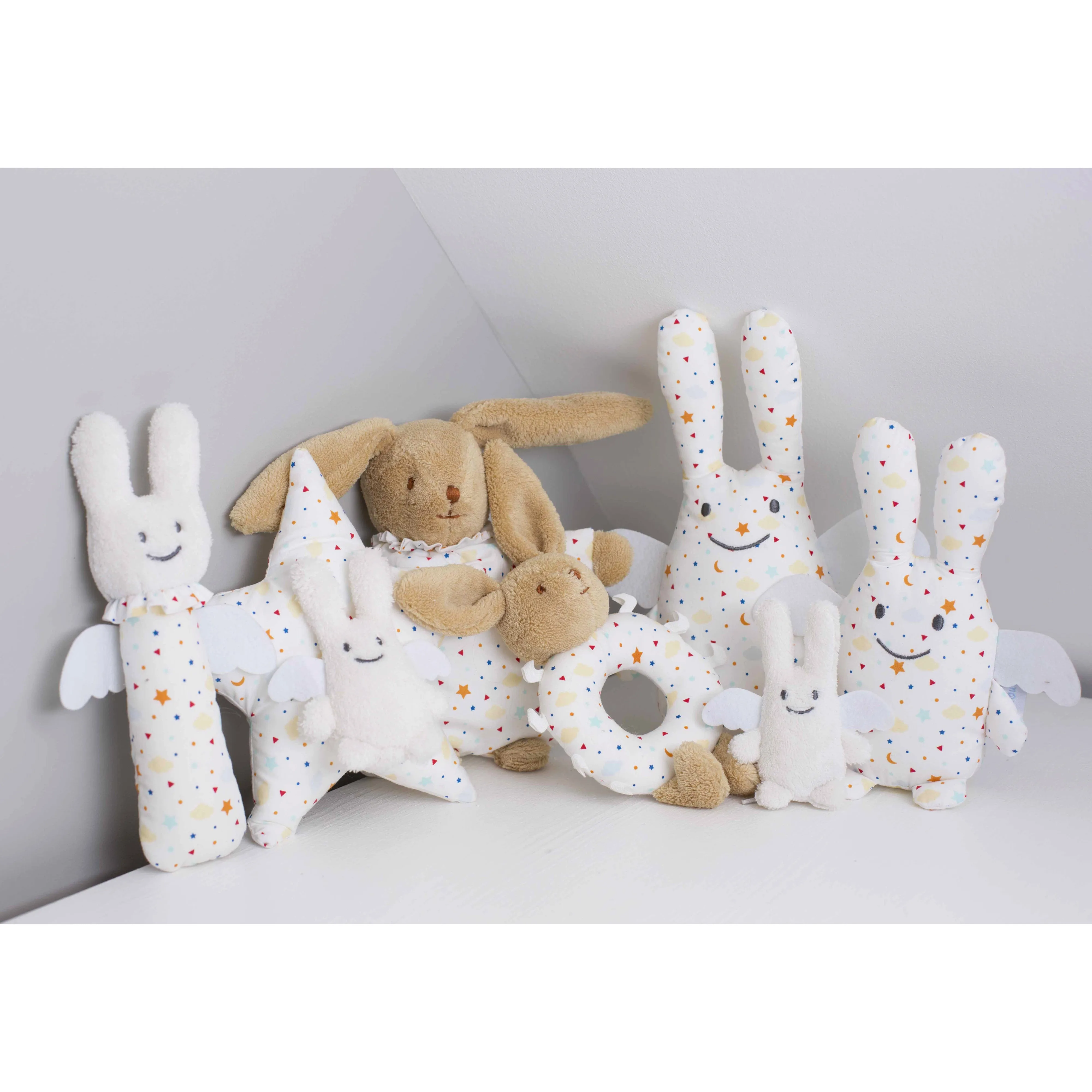 Trousselier Bunny Rattle Ring Layers Stars