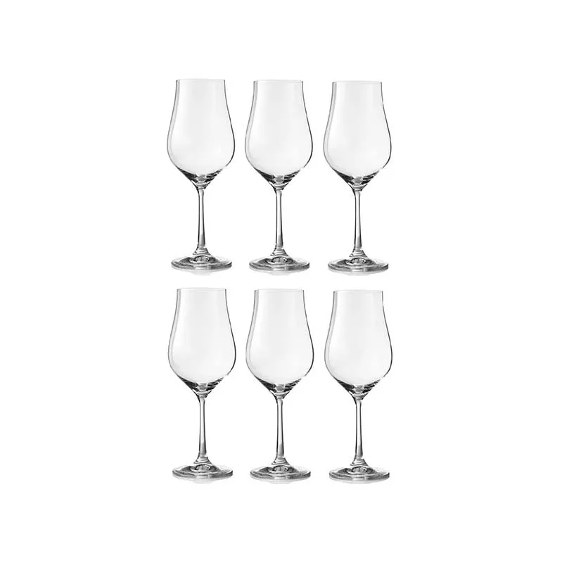 Tulipia Wine Glass Clear Bohemia Crystal Glassware | Set of 6 | 2 x 9 inches | 350ml