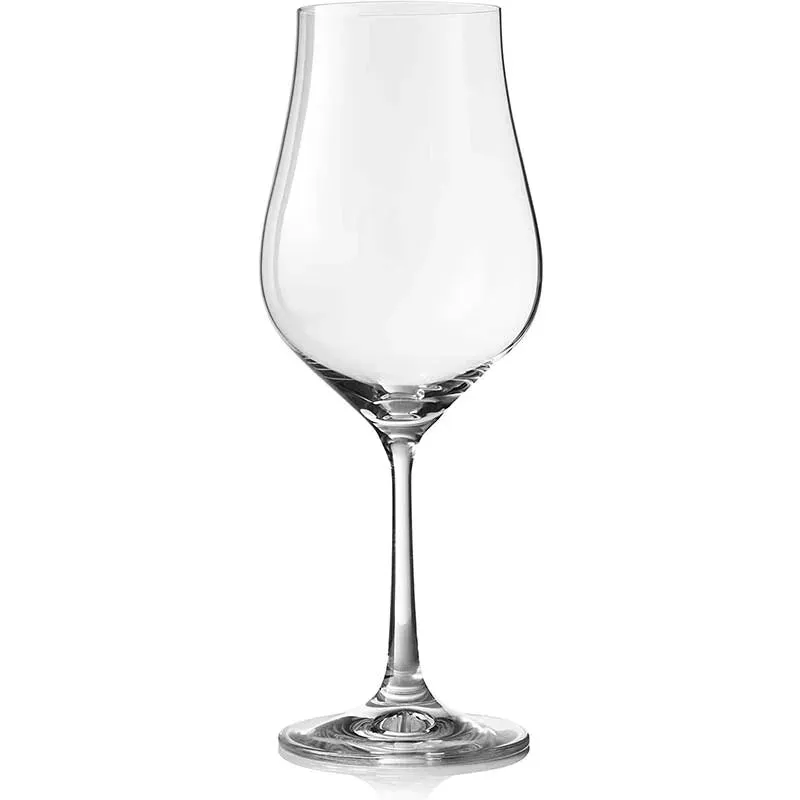 Tulipia Wine Glass Clear Bohemia Crystal Glassware | Set of 6 | 2 x 9 inches | 350ml