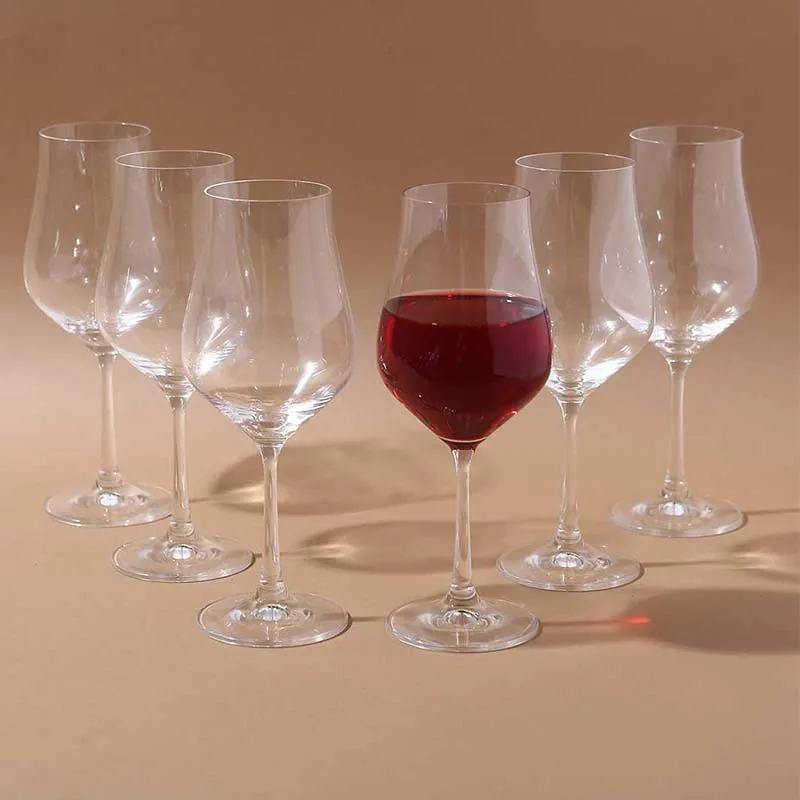 Tulipia Wine Glass Clear Bohemia Crystal Glassware | Set of 6 | 2 x 9 inches | 350ml