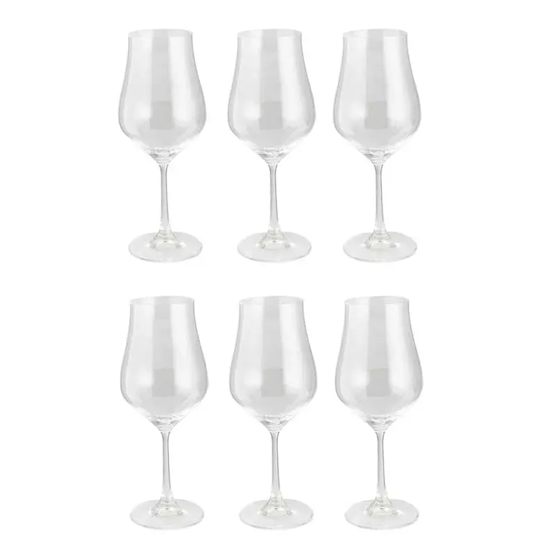 Tulipia Wine Glass Clear Bohemia Crystal Glassware | Set of 6 | 2 x 9 inches | 350ml