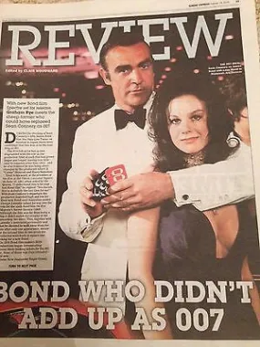 (UK) SUNDAY EXPRESS REVIEW OCT 2015 JAMES BOND DIAMONDS SEAN CONNERY LANA WOOD