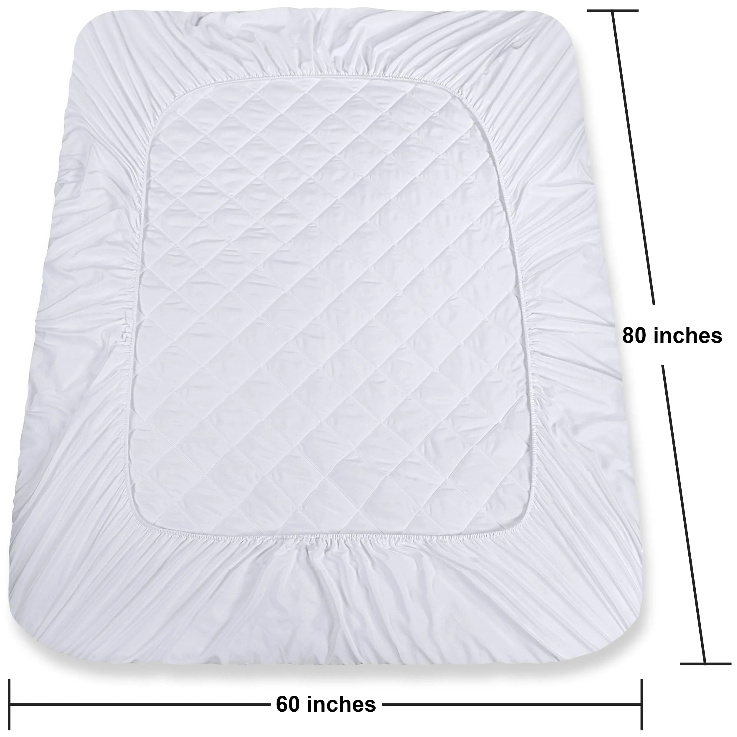 Utopia Bedding Quilted Fitted Mattress Pad (Queen) - Elastic Fitted Mattress Protector - Mattress Cover Stretches up to 16 Inches Deep - Machine Washable Mattress Topper