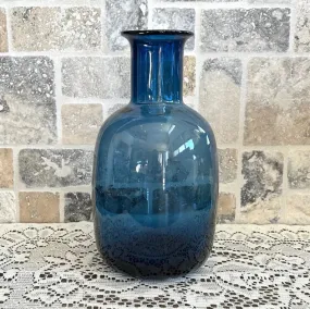 Vintage Bottled Blue Glass Vase | Home Decor