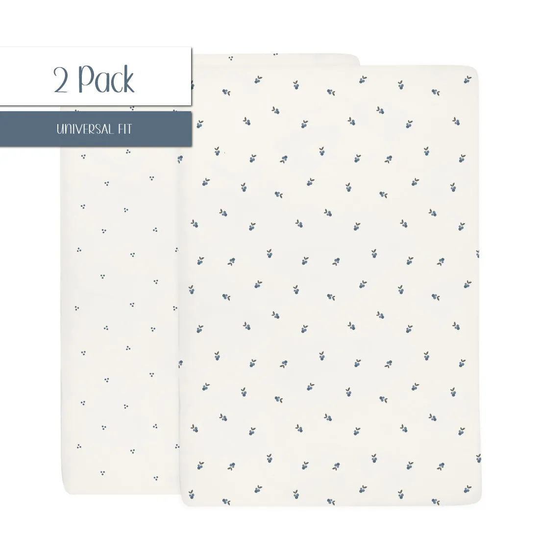 Waterproof Crib Sheet Set - Blue Berry