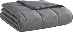 Weighted Blanket (Dark Grey, 48''x72'' | 15 lbs) Cooling Breathable Heavy Blanket Microfiber Material with Glass Beads Small Blanket for Kids All-Season Summer Fall Winter Soft Thick Comfort Blanket