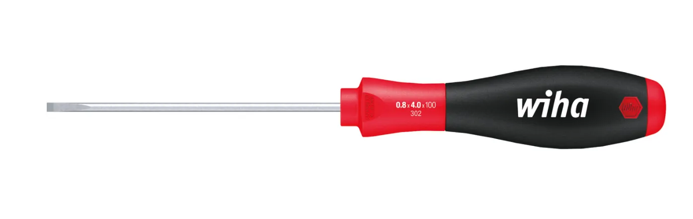 Wiha SoftFinish® Slotted Cabinet Screwdriver Round Blade - 4mm x 150mm