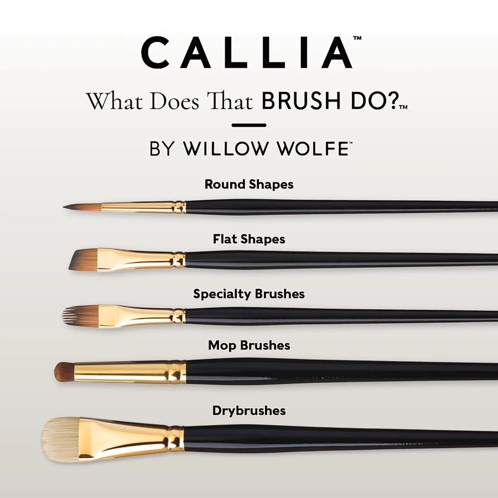 Willow Wolfe Callia Artist Flat Wash Brush 3/4"*