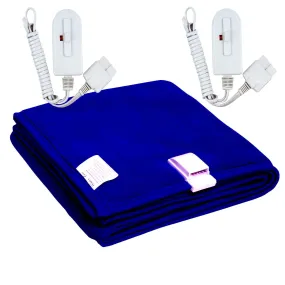 Winter Care Double Bed Luxury Electric Blanket (Blue 72 X 60 Inches) Entirely Made in India