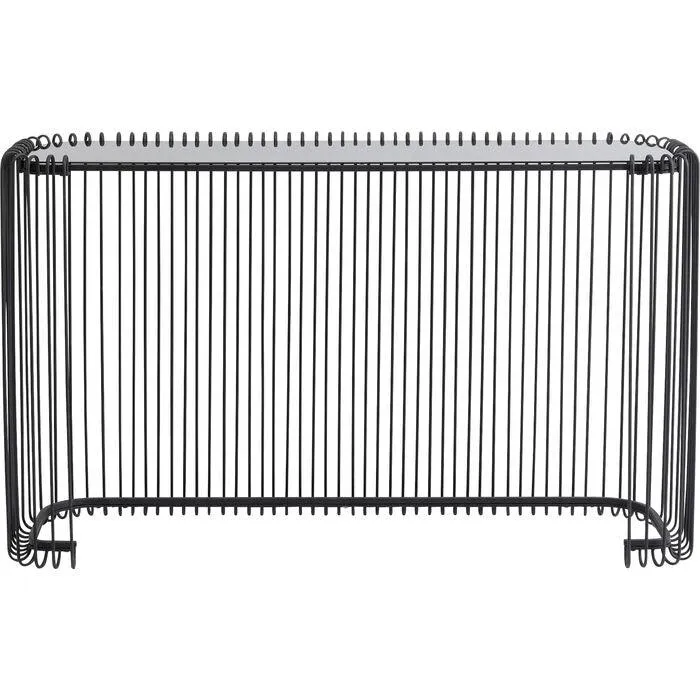 Wire Black Glass Console