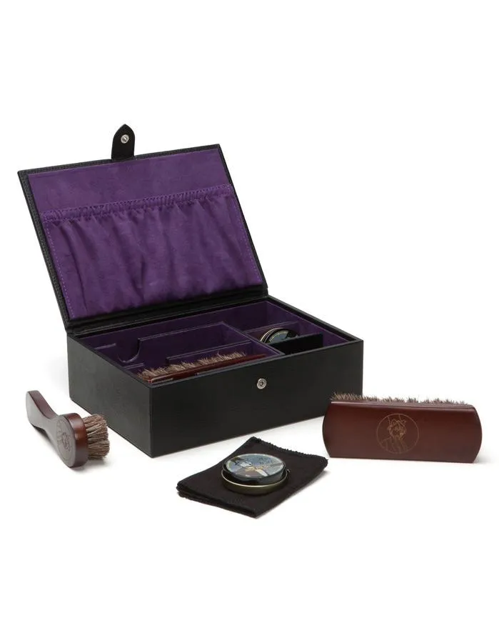 WOLF Blake Shoe Shine Kit - Black Pebble & Purple - Shoe Polish & Brushes