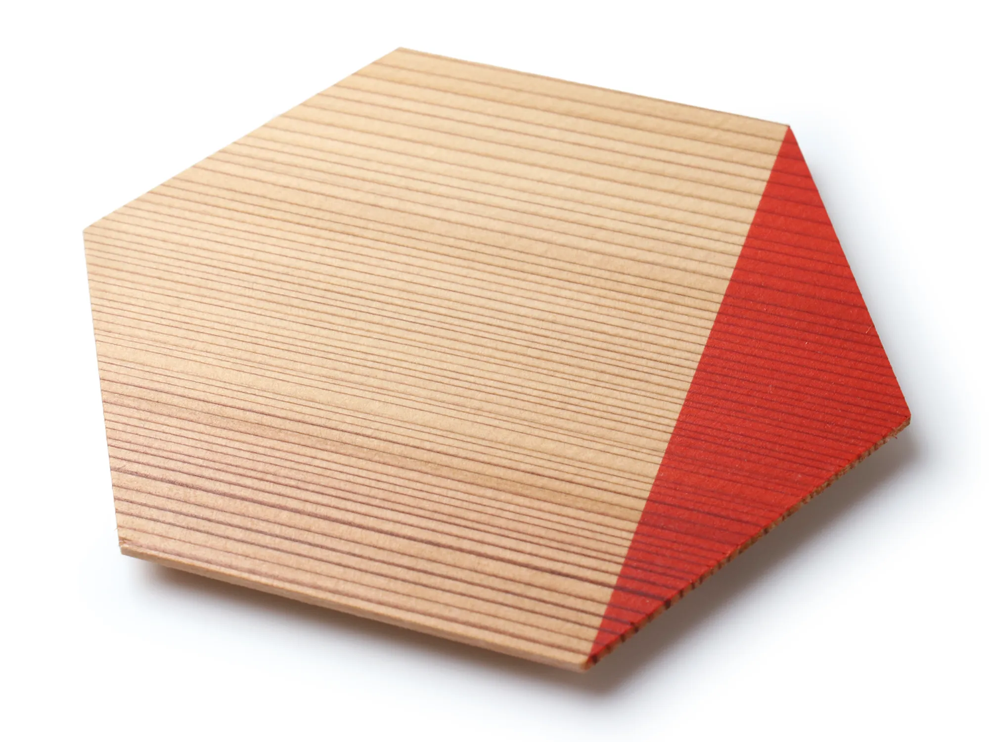 Woodcraft Cedar Hexagon Plate set of 3 Red