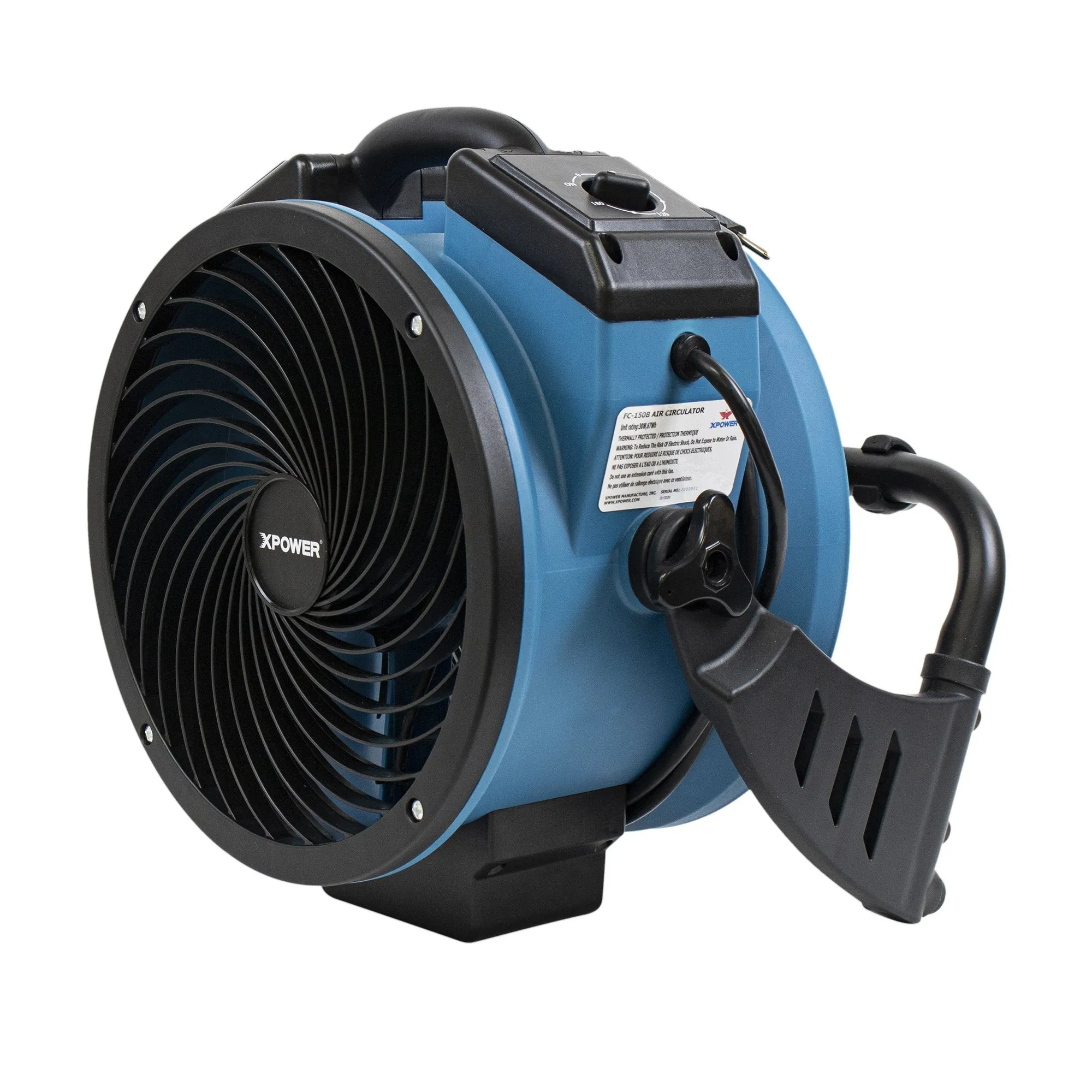 XPOWER FC-150B Brushless DC Motor Rechargeable Whole Room Air Circulator