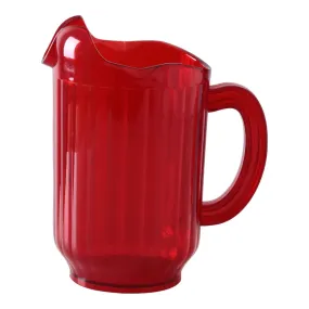 Yanco PC-060R Pitcher 5", 3-Spouts, Red Plastic, 60 oz - Pack of 12