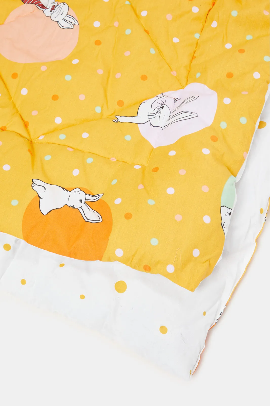 Yellow Bunny Printed Kids Comforter (Single Size)