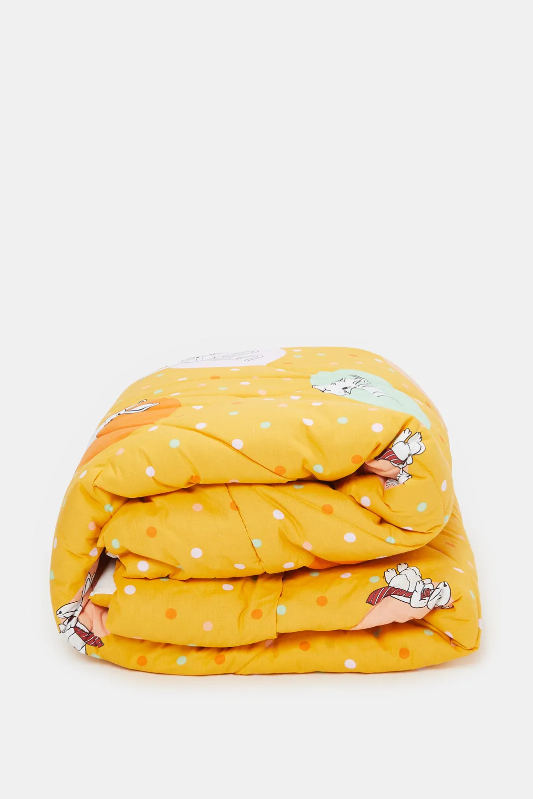 Yellow Bunny Printed Kids Comforter (Single Size)