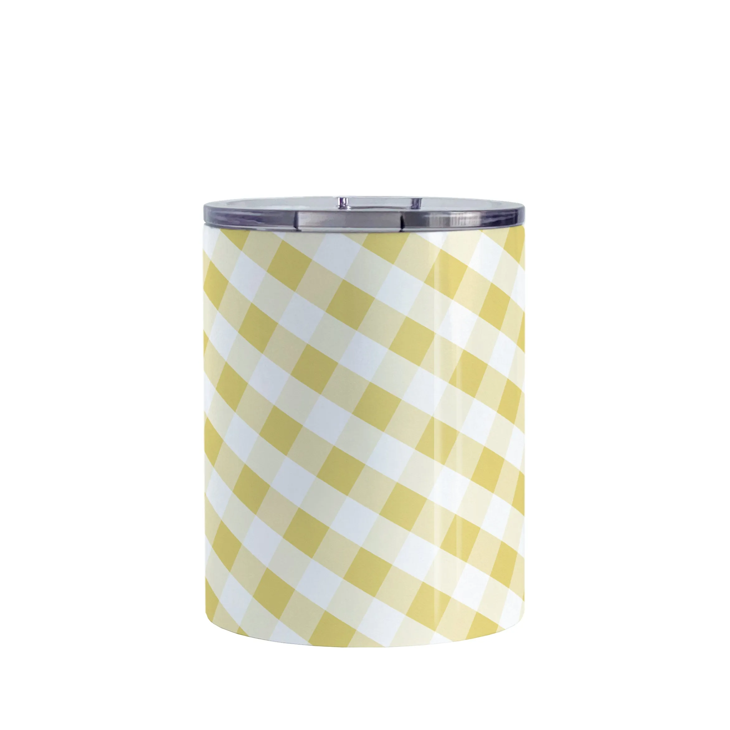 Yellow Gingham Tumbler Cup